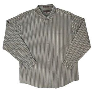 Nordstrom Smart Care Men's XL Long Sleeve Shirt Classic Fit 100% Cotton Stripe